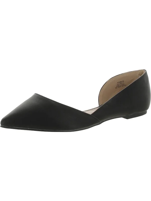 Womens Faux Leather Pointed Toe D'Orsay