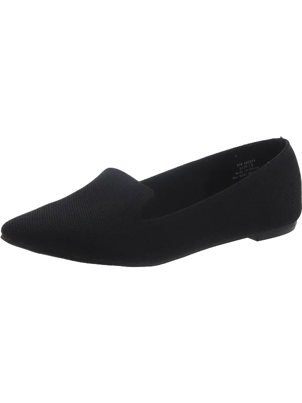 Womens Faux Suede Pointed Toe Loafers