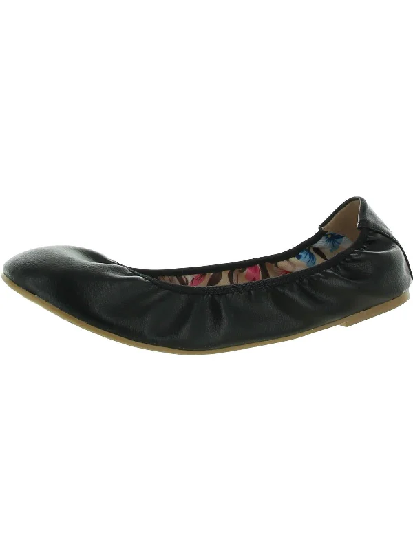 Womens Leather Slip-On Ballet Flats