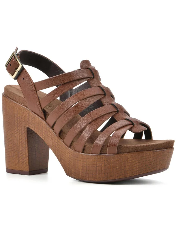 Alliance Womens Faux Leather Ankle Strappy Sandals