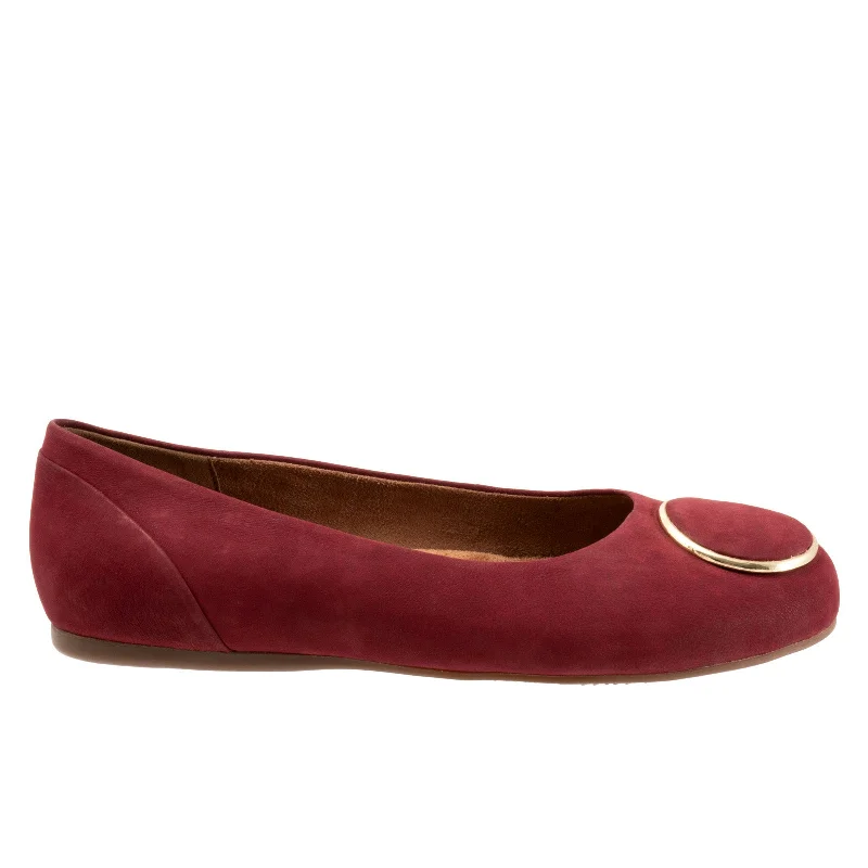 Softwalk Sonoma Halo S2257-662 Womens Burgundy Wide Ballet Flats Shoes