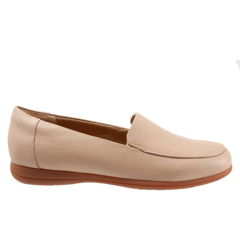 Trotters Deanna T2055-130 Womens Beige Narrow Leather Loafer Flats Shoes