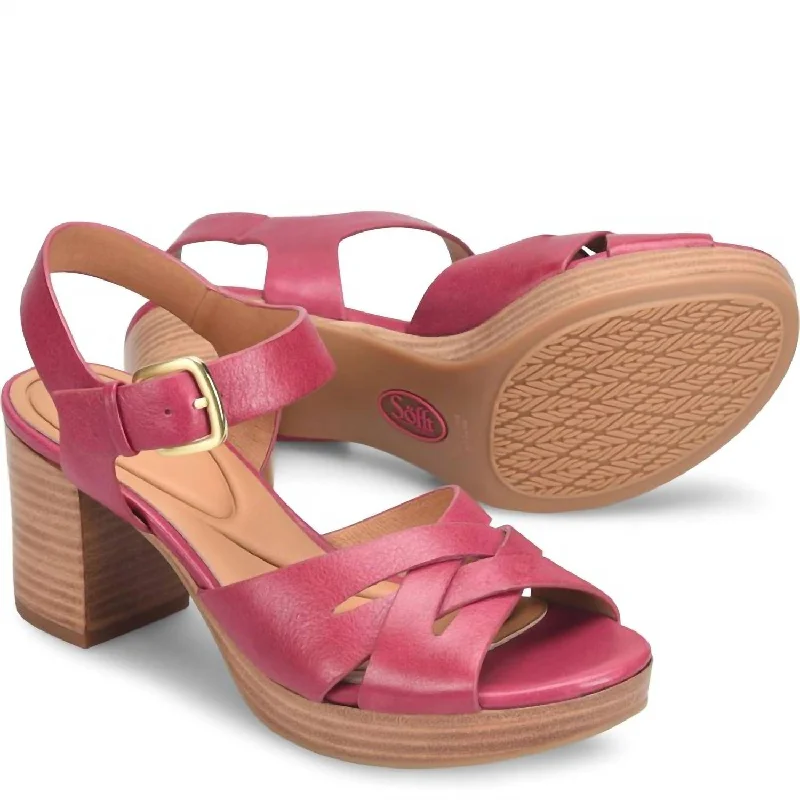 Women's Lacie Block Heel Sandal In Raspberry