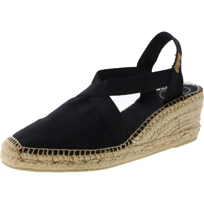 Ter Womens Canvas Slip On Espadrille Heels