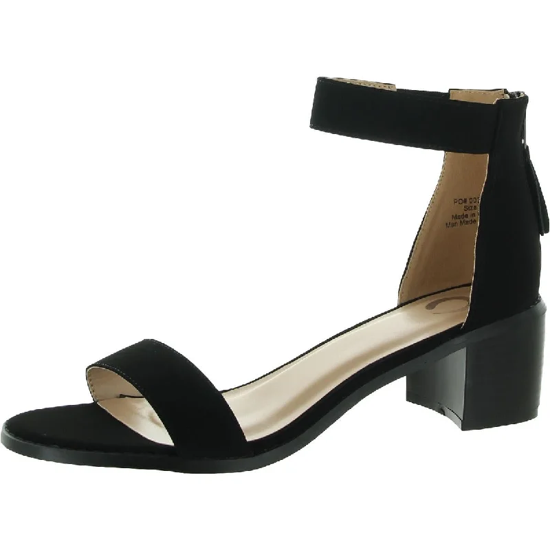 Womens Faux Leather Plumps Ankle Strap