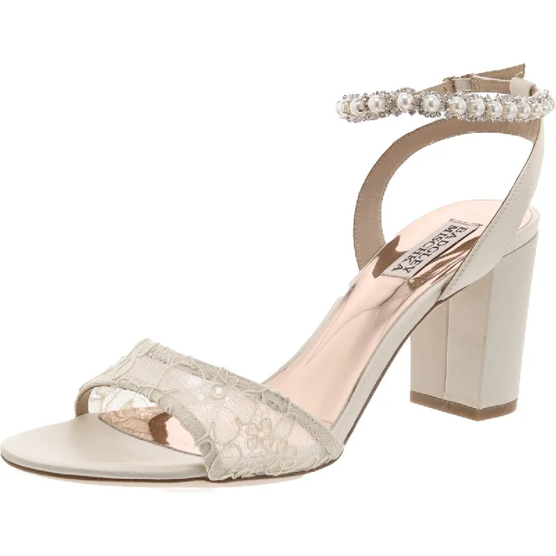 Womens Satin Lace Ankle Strap