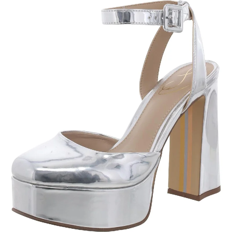 Kaine Womens Metallic Square Toe Platform Heels