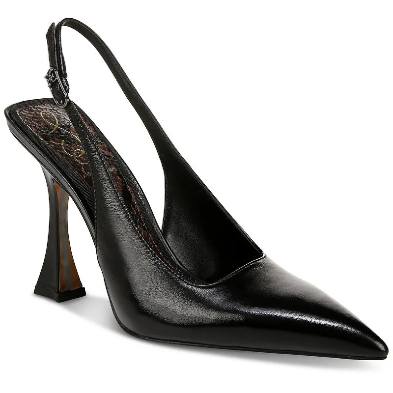 Odette Womens Leather Pointed Toe Pumps