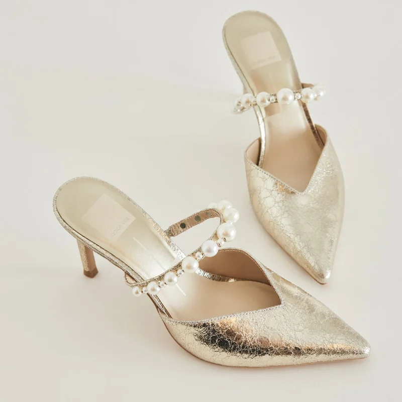 Kanika Heels Vintage Gold Pearls