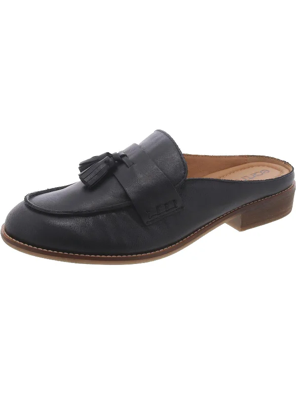 Womens Faux Leather Tassel Mules